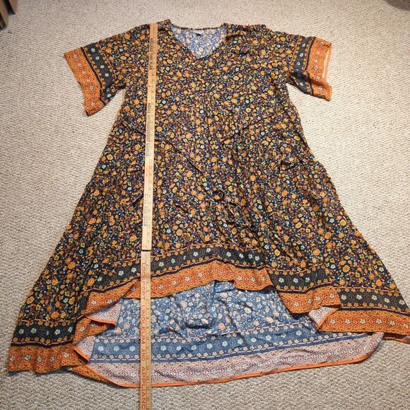 Avenue Maxi Shirt Dress Womens 30/32 Floral Cottagecore Tie Waist Flowy Boho - Picture 2 of 6